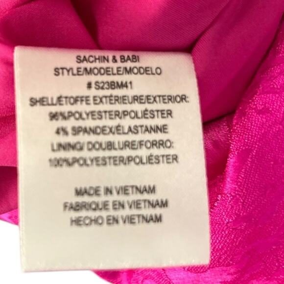 Sachin & Babi Puff-Sleeve Taffeta Mini Dress Woman's XS A-Line V-Neck Flirty NEW - Picture 7 of 8